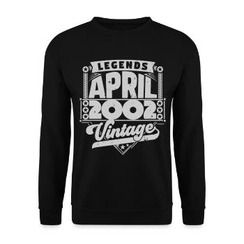 Vintage Gift Birthday April 2002, April 2002 - Unisex Sweatshirt - black - Front - Alina (178cm) & Michal (187cm)
