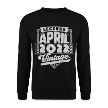 Vintage Gift Birthday April 2022, April 2022 - Unisex Sweatshirt - black - Front - Alina (178cm) & Michal (187cm)
