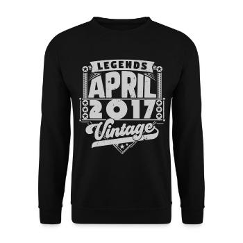 Vintage Birthday Gift April 2017, April 2017 - Unisex Sweatshirt - black - Front - Alina (178cm) & Michal (187cm)