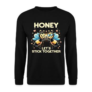 Bienenliebhaber Bienenzüchter Naturfreunde Imker - Unisex Pullover - Schwarz - Vorne - Alina (178cm) & Michal (187cm)