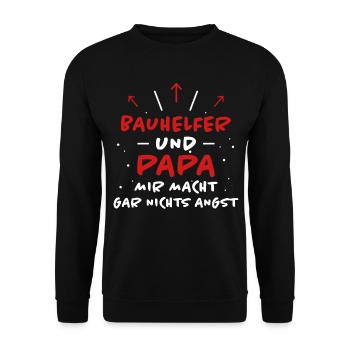 Bauhelfer Spruch Beruf Lustiges Bauhelfer Geschenk - Unisex Pullover - Schwarz - Vorne - Alina (178cm) & Michal (187cm)