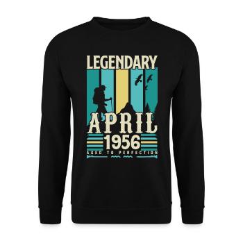 cadeau Anniversaire Avril 1956, Vintage avril 1956 - Sweat-shirt Unisexe - noir - Devant - Alina (178cm) & Michal (187cm)