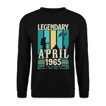 cadeau Anniversaire Avril 1965, Vintage avril 1965 - Sweat-shirt Unisexe - noir - Devant - Alina (178cm) & Michal (187cm)