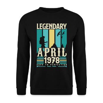April 1978 Jubiläumsgeschenk, Jahrgang April 1978 - Unisex Pullover - Schwarz - Vorne - Alina (178cm) & Michal (187cm)