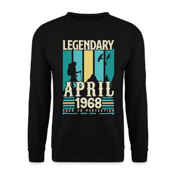 April 1968 Jubiläumsgeschenk, Jahrgang April 1968 - Unisex Pullover - Schwarz - Vorne - Alina (178cm) & Michal (187cm)