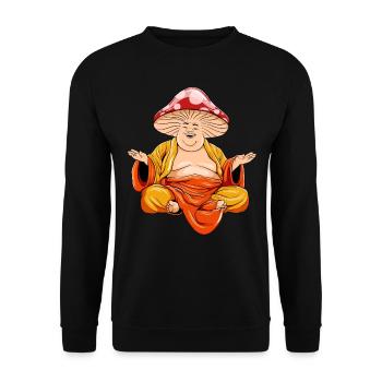 Hippie Mushrooms Shrooms Psychedelic Mushroomhead - Unisex Sweatshirt - black - Front - Alina (178cm) & Michal (187cm)