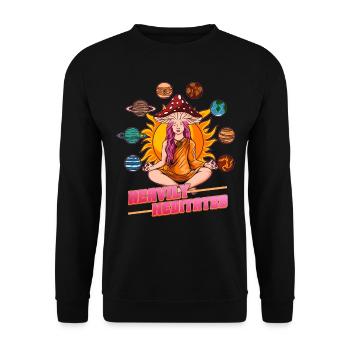 Hippie Mushrooms Shrooms Psychedelic Mushroomhead - Unisex Sweatshirt - black - Front - Alina (178cm) & Michal (187cm)