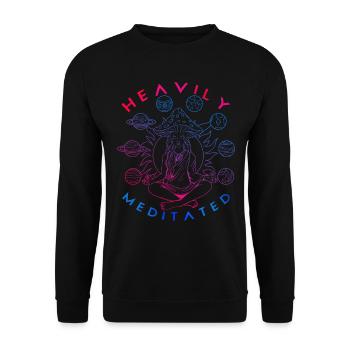 Hippie Mushrooms Shrooms Psychedelic Mushroomhead - Unisex Sweatshirt - black - Front - Alina (178cm) & Michal (187cm)