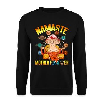 Hippie Mushrooms Shrooms Psychedelic Mushroomhead - Unisex Sweatshirt - black - Front - Alina (178cm) & Michal (187cm)