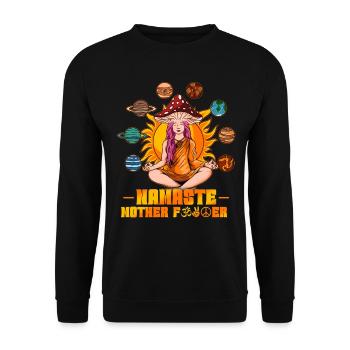 Hippie Mushrooms Shrooms Psychedelic Mushroomhead - Unisex Sweatshirt - black - Front - Alina (178cm) & Michal (187cm)
