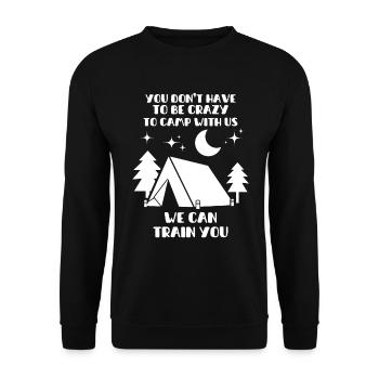Camping Tent Nature Camper Campsite Vacation Fun - Unisex Sweatshirt - black - Front - Alina (178cm) & Michal (187cm)