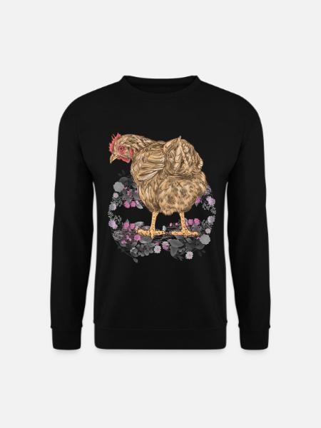 Frühling Ostern Huhn Federvieh Natur Geflügel - Unisex Pullover - Schwarz