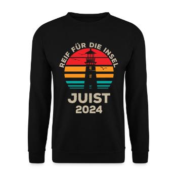 Juist 2024 - Conception du phare de l’île de loisirs à l’état pur - Sweat-shirt Unisexe - noir - Devant - Alina (178cm) & Michal (187cm)
