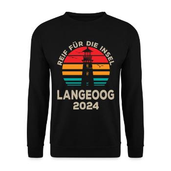 Langeoog 2024 Relaxation Lighthouse Design - Unisex Sweatshirt - black - Front - Alina (178cm) & Michal (187cm)