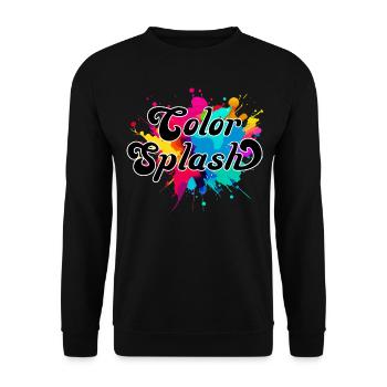 Color Splash. colorful, eye-catching, abstract, cool, - Unisex Sweatshirt - black - Front - Alina (178cm) & Michal (187cm)
