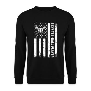 Sexy Tee-ball Player Tee-ball US Flag - Unisex Sweatshirt - black - Front - Alina (178cm) & Michal (187cm)