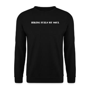 Wandern - Hiking fuels my soul - Unisex Pullover - Schwarz - Vorne - Alina (178cm) & Michal (187cm)