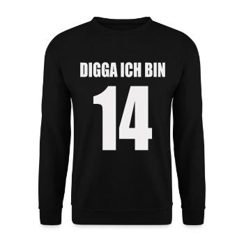 Digga ich bin 14 - Unisex Pullover - Schwarz - Vorne - Alina (178cm) & Michal (187cm)