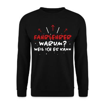 Fahrlehrer Spruch Lustige Fahrschullehrer Geschenk - Unisex Pullover - Schwarz - Vorne - Alina (178cm) & Michal (187cm)