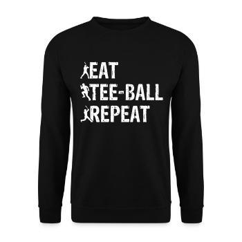 Joueur de tee-ball - Eat Tee-ball Repeat - Sweat-shirt Unisexe - noir - Devant - Alina (178cm) & Michal (187cm)