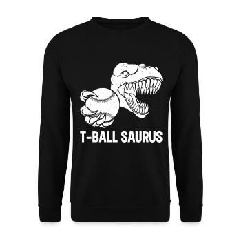 T-ball Saurus Tee-ball Joueur Dinosaure - Sweat-shirt Unisexe - noir - Devant - Alina (178cm) & Michal (187cm)