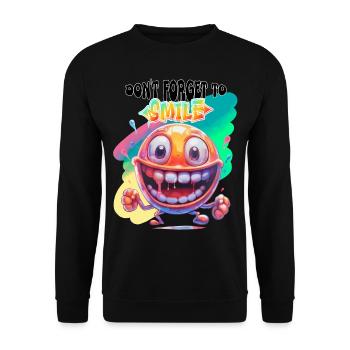 Dont Forget to Smile. Joy, happiness, positivity, - Unisex Sweatshirt - black - Front - Alina (178cm) & Michal (187cm)