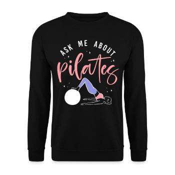 Instructeur de Pilates Enseignant Demandez-moi - Sweat-shirt Unisexe - noir - Devant - Alina (178cm) & Michal (187cm)