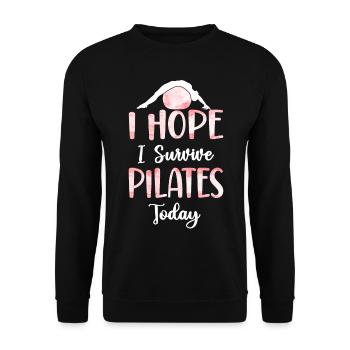 Instructeur de Pilates Professeur J’espère - Sweat-shirt Unisexe - noir - Devant - Alina (178cm) & Michal (187cm)
