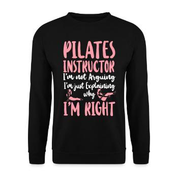 Pilates Instructor Teacher Pilates - Unisex Pullover - Schwarz - Vorne - Alina (178cm) & Michal (187cm)