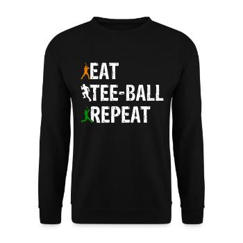 Eat Tee-ball Repeat - Joueur de tee-ball - Sweat-shirt Unisexe - noir - Devant - Alina (178cm) & Michal (187cm)
