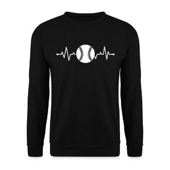 T-ball ball Heartbeat Tee-ball Player - Unisex Pullover - Schwarz - Vorne - Alina (178cm) & Michal (187cm)