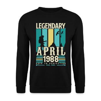 April 1988 Geschenk zum Jahrestag, Jahrgang April 1988 - Unisex Pullover - Schwarz - Vorne - Alina (178cm) & Michal (187cm)