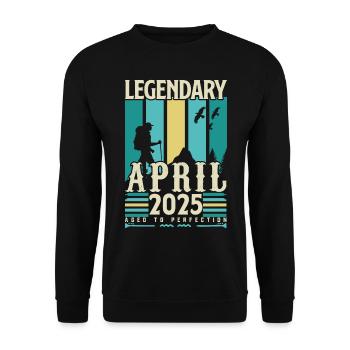April 2025 Anniversary Gift, Vintage April 2025 - Unisex Sweatshirt - black - Front - Alina (178cm) & Michal (187cm)