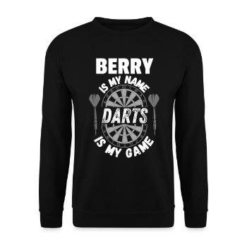 Dart merchandise in the name of Berry dart fan - Unisex Sweatshirt - black - Front - Alina (178cm) & Michal (187cm)