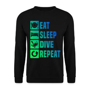 Plongée Plongeur Scuba Diver Hommes Plongée Libre - Sweat-shirt Unisexe - noir - Devant - Alina (178cm) & Michal (187cm)