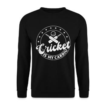 Funny Cricketing Cricketer - Cricket is my cardio - Unisex Sweatshirt - black - Front - Alina (178cm) & Michal (187cm)