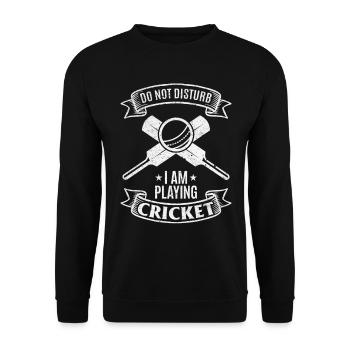 Citations de cricket drôles - Ne pas déranger je joue - Sweat-shirt Unisexe - noir - Devant - Alina (178cm) & Michal (187cm)