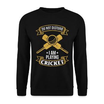 Jeu de cricket - Ne pas déranger, je joue au cricket - Sweat-shirt Unisexe - noir - Devant - Alina (178cm) & Michal (187cm)