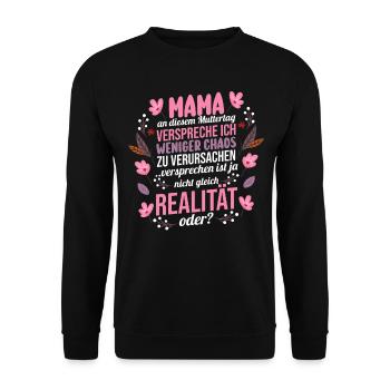 Maman Fête des mères Maman - Sweat-shirt Unisexe - noir - Devant - Alina (178cm) & Michal (187cm)