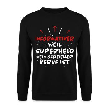 Informatiker Spruch Lustige Programmierer Geschenk - Unisex Pullover - Schwarz - Vorne - Alina (178cm) & Michal (187cm)