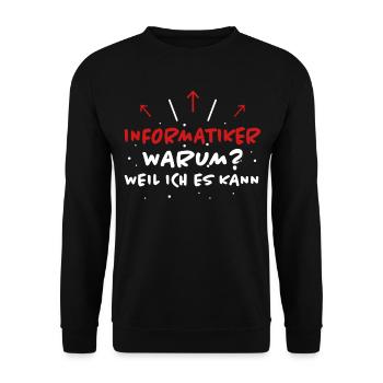 Informatiker Spruch Lustige Programmierer Geschenk - Unisex Pullover - Schwarz - Vorne - Alina (178cm) & Michal (187cm)