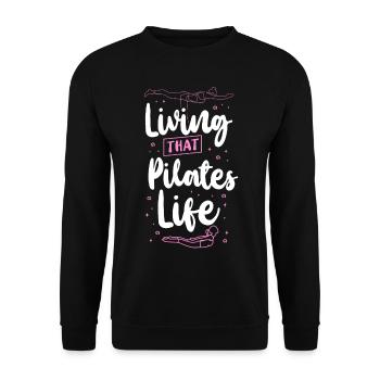 Pilates Instructor Teacher Living - Unisex Sweatshirt - black - Front - Alina (178cm) & Michal (187cm)