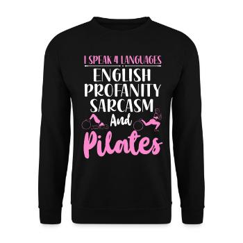 Instructeur de Pilates Professeur Je parle - Sweat-shirt Unisexe - noir - Devant - Alina (178cm) & Michal (187cm)