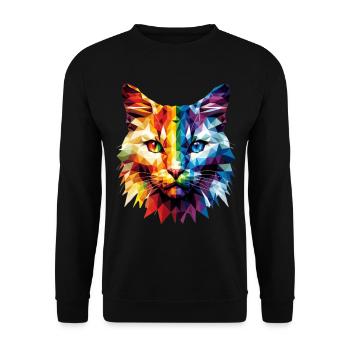 Lgbt Silhouette Poly Art Crystal Kitten Lover - Unisex Sweatshirt - black - Front - Alina (178cm) & Michal (187cm)
