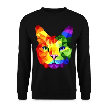 Lgbt Silhouette Poly Art Crystal Kitten Lover - Unisex Sweatshirt - black - Front - Alina (178cm) & Michal (187cm)