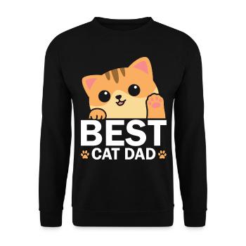Best Cat Dad Cute Kitten Lover Paw Father's Day - Unisex Sweatshirt - black - Front - Alina (178cm) & Michal (187cm)