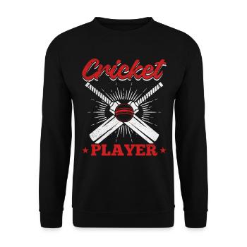 Cricketer Playing Cricket Cricketing - Cricket Pla - Unisex Pullover - Schwarz - Vorne - Alina (178cm) & Michal (187cm)