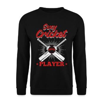 Sexy cricket Player - Cricketer Cricket Game Crick - Unisex Pullover - Schwarz - Vorne - Alina (178cm) & Michal (187cm)