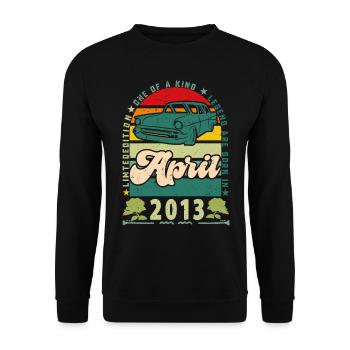 anniversaire avril 2013, Avril 2013, April 2013. - Sweat-shirt Unisexe - noir - Devant - Alina (178cm) & Michal (187cm)