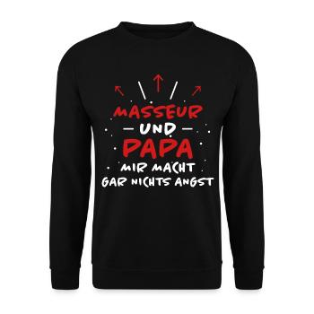 Masseur Spruch Massage Lustiges Masseur Geschenk - Unisex Pullover - Schwarz - Vorne - Alina (178cm) & Michal (187cm)